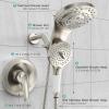 image2in1 Shower Faucet  Magnetic Shower System  81 Function Rain Shower Head with Handheld  Brushed NickelValve Included