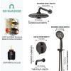imageSR SUN RISE 10 Inches Wall Mounted Shower System with Tub Spout Shower Tub Faucets Sets Complete Newer Model High Pressure 8Spray Rain Shower Head and 6Setting Handheld Combo Brushed NickelOil Rubbed Bronze