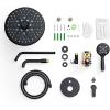 imageSR SUN RISE 10 Inches Wall Mounted Shower System with Tub Spout Shower Tub Faucets Sets Complete Newer Model High Pressure 8Spray Rain Shower Head and 6Setting Handheld Combo Brushed NickelMatte Black