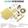imageSR SUN RISE 12 Inch Ceiling Mount Matte Black Shower System Bathroom Luxury Rain Mixer Shower Faucet Set Ceiling Rainfall Shower Head System Faucet Trim Repair Kits Roughin Valve and Trim IncludedBrushed Gold