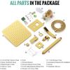 imageSR SUN RISE 12 Inch Ceiling Mount Matte Black Shower System Bathroom Luxury Rain Mixer Shower Faucet Set Ceiling Rainfall Shower Head System Faucet Trim Repair Kits Roughin Valve and Trim IncludedBrushed Gold
