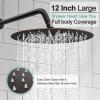 imageSR SUN RISE 12 Inch Oil Rubbed Bronze Shower System WallMount Adjustable 16Inch Slide Bar with 6Function Hand Shower Faucet Included Valve and Trim KitOil Rubbed Bronze