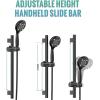 imageSR SUN RISE 12 Inch Oil Rubbed Bronze Shower System WallMount Adjustable 16Inch Slide Bar with 6Function Hand Shower Faucet Included Valve and Trim KitMatte Black