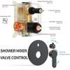 imageSR SUN RISE 12 Inch Oil Rubbed Bronze Shower System WallMount Adjustable 16Inch Slide Bar with 6Function Hand Shower Faucet Included Valve and Trim KitMatte Black