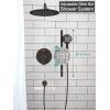 imageSR SUN RISE 12 Inch Oil Rubbed Bronze Shower System WallMount Adjustable 16Inch Slide Bar with 6Function Hand Shower Faucet Included Valve and Trim KitOil Rubbed Bronze