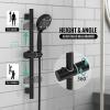 imageSR SUN RISE 12 Inch Oil Rubbed Bronze Shower System WallMount Adjustable 16Inch Slide Bar with 6Function Hand Shower Faucet Included Valve and Trim KitMatte Black