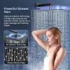 imageSR SUN RISE 12 Inch Slide Bar Shower Faucet Luxury High Pressure Shower Heads and Handheld Spray Combo Set Wall Mounted Shower System Included Valve and Trim Kit Matte BlackMatte Black