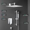 imageSR SUN RISE 12 Inch Slide Bar Shower Faucet Luxury High Pressure Shower Heads and Handheld Spray Combo Set Wall Mounted Shower System Included Valve and Trim Kit Matte BlackPolished Chrome