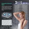 imageSR SUN RISE 12 Inch Slide Bar Shower Faucet Luxury High Pressure Shower Heads and Handheld Spray Combo Set Wall Mounted Shower System Included Valve and Trim Kit Matte BlackPolished Chrome