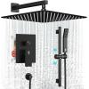 imageSR SUN RISE 12 Inch Slide Bar Shower Faucet Luxury High Pressure Shower Heads and Handheld Spray Combo Set Wall Mounted Shower System Included Valve and Trim Kit Matte BlackMatte Black