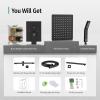 imageSR SUN RISE 12 Inch Slide Bar Shower Faucet Luxury High Pressure Shower Heads and Handheld Spray Combo Set Wall Mounted Shower System Included Valve and Trim Kit Matte BlackMatte Black