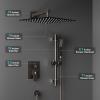imageSR SUN RISE 12 Inch Slide Bar Shower Faucet Luxury High Pressure Shower Heads and Handheld Spray Combo Set Wall Mounted Shower System Included Valve and Trim Kit Matte BlackOil Rubbed Bronze