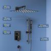 imageSR SUN RISE 12 Inch Slide Bar Shower Faucet Luxury High Pressure Shower Heads and Handheld Spray Combo Set Wall Mounted Shower System Included Valve and Trim Kit Matte BlackMatte Black