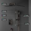 imageSR SUN RISE 12 Inch Slide Bar Shower Faucet Luxury High Pressure Shower Heads and Handheld Spray Combo Set Wall Mounted Shower System Included Valve and Trim Kit Matte BlackOil Rubbed Bronze