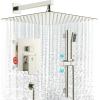 imageSR SUN RISE 12 Inch Slide Bar Shower Faucet Luxury High Pressure Shower Heads and Handheld Spray Combo Set Wall Mounted Shower System Included Valve and Trim Kit Matte BlackBrushed Nickel