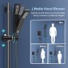 imageSR SUN RISE 12 Inch Slide Bar Shower Faucet Luxury High Pressure Shower Heads and Handheld Spray Combo Set Wall Mounted Shower System Included Valve and Trim Kit Matte BlackMatte Black