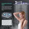 imageSR SUN RISE 12 Inch Slide Bar Shower Faucet Luxury High Pressure Shower Heads and Handheld Spray Combo Set Wall Mounted Shower System Included Valve and Trim Kit Matte BlackPolished Chrome