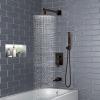 imageSR SUN RISE 12 Inches All Metal Square Shower System with Tub Spout Tub Shower Faucet Set High Pressure Rain Shower Head and Handheld Sprayer Combo Shower Fixtues Valve Included Polished ChromeOil Rubbed Bronze