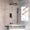 imageSR SUN RISE 12 Inches All Metal Square Shower System with Tub Spout Tub Shower Faucet Set High Pressure Rain Shower Head and Handheld Sprayer Combo Shower Fixtues Valve Included Polished ChromeMatte Black