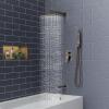 imageSR SUN RISE 12 Inches All Metal Square Shower System with Tub Spout Tub Shower Faucet Set High Pressure Rain Shower Head and Handheld Sprayer Combo Shower Fixtues Valve Included Polished ChromeOil Rubbed Bronze