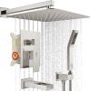 imageSR SUN RISE 12 Inches All Metal Square Shower System with Tub Spout Tub Shower Faucet Set High Pressure Rain Shower Head and Handheld Sprayer Combo Shower Fixtues Valve Included Polished ChromeBrushed Nickel