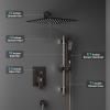 imageSR SUN RISE 8 Inch Oil Rubbed Bronze Slide Bar Shower Faucet Luxury All Metal Shower Heads and Handheld Spray Combo Set Wall Mounted Square Shower System Included Valve and Trim Kit