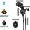 imageSR SUN RISE Magnetic Shower Faucets Sets Complete 8Spray 2in1 Dual Shower Head with Handheld Combo and ONOFF Switch for Saving Water SingleHandle Shower Faucet Matte Black Valve Included