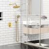 imageSR SUN RISE Shower Faucet  10 Inch Multifunctional High Pressure Shower Head System with Handheld Shower Head Fixtures  Valve Included  Matte BlackBrushed Gold