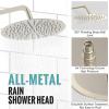imageSR SUN RISE Shower Faucet  10 Inch Multifunctional High Pressure Shower Head System with Handheld Shower Head Fixtures  Valve Included  Matte BlackBrushed Nickel