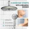imageSR SUN RISE Shower Faucet  10 Inch Multifunctional High Pressure Shower Head System with Handheld Shower Head Fixtures  Valve Included  Matte BlackBrushed Nickel
