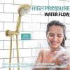 imageSR SUN RISE Shower Faucet  10 Inch Multifunctional High Pressure Shower Head System with Handheld Shower Head Fixtures  Valve Included  Matte BlackBrushed Gold