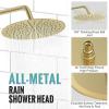 imageSR SUN RISE Shower Faucet  10 Inch Multifunctional High Pressure Shower Head System with Handheld Shower Head Fixtures  Valve Included  Matte BlackBrushed Gold