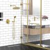 imageSR SUN RISE Shower Faucet  10 Inch Multifunctional High Pressure Shower Head System with Handheld Shower Head Fixtures  Valve Included  Matte BlackBrushed Gold