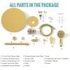 imageSR SUN RISE Shower Faucet  10 Inch Multifunctional High Pressure Shower Head System with Handheld Shower Head Fixtures  Valve Included  Matte BlackBrushed Gold