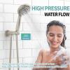 imageSR SUN RISE Shower Faucet  10 Inch Multifunctional High Pressure Shower Head System with Handheld Shower Head Fixtures  Valve Included  Matte BlackBrushed Nickel