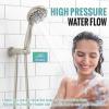 imageSR SUN RISE Shower Faucet  10 Inch Multifunctional High Pressure Shower Head System with Handheld Shower Head Fixtures  Valve Included  Matte BlackBrushed Nickel