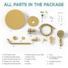 imageSR SUN RISE Shower Faucet  10 Inch Multifunctional High Pressure Shower Head System with Handheld Shower Head Fixtures  Valve Included  Matte BlackBrushed Gold
