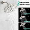 imageSR SUN RISE Shower Faucet  10 Inch Multifunctional High Pressure Shower Head System with Handheld Shower Head Fixtures  Valve Included  Matte BlackBrushed Nickel