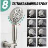 imageSR SUN RISE Shower Faucet  10 Inch Multifunctional High Pressure Shower Head System with Handheld Shower Head Fixtures  Valve Included  Matte BlackBrushed Nickel