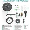 imageSR SUN RISE Shower Faucet  10 Inch Multifunctional High Pressure Shower Head System with Handheld Shower Head Fixtures  Valve Included  Matte BlackMatte Black