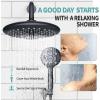 imageSR SUN RISE Shower Faucet  10 Inch Multifunctional High Pressure Shower Head System with Handheld Shower Head Fixtures  Valve Included  Matte BlackMatte Black