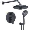 imageSR SUN RISE Shower Faucet  10 Inch Multifunctional High Pressure Shower Head System with Handheld Shower Head Fixtures  Valve Included  Matte BlackMatte Black