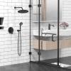 imageSR SUN RISE Shower Faucet  10 Inch Multifunctional High Pressure Shower Head System with Handheld Shower Head Fixtures  Valve Included  Matte BlackMatte Black