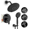 imageSR SUN RISE Shower Faucet  10 Inch Multifunctional High Pressure Shower Head System with Handheld Shower Head Fixtures  Valve Included  Matte BlackMatte Black