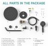 imageSR SUN RISE Shower Faucet  10 Inch Multifunctional High Pressure Shower Head System with Handheld Shower Head Fixtures  Valve Included  Matte BlackMatte Black