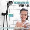 imageSR SUN RISE Shower Faucet  10 Inch Multifunctional High Pressure Shower Head System with Handheld Shower Head Fixtures  Valve Included  Matte BlackMatte Black