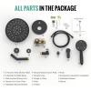 imageSR SUN RISE Shower Faucet  10 Inch Multifunctional High Pressure Shower Head System with Handheld Shower Head Fixtures  Valve Included  Matte BlackMatte Black