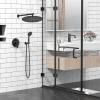 imageSR SUN RISE Shower Faucet  10 Inch Multifunctional High Pressure Shower Head System with Handheld Shower Head Fixtures  Valve Included  Matte BlackMatte Black