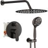 imageSR SUN RISE Shower Faucet  10 Inch Multifunctional High Pressure Shower Head System with Handheld Shower Head Fixtures  Valve Included  Matte BlackOil Rubbed Bronze