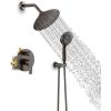imageSR SUN RISE Shower Faucet  10 Inch Multifunctional High Pressure Shower Head System with Handheld Shower Head Fixtures  Valve Included  Matte BlackOil Rubbed Bronze